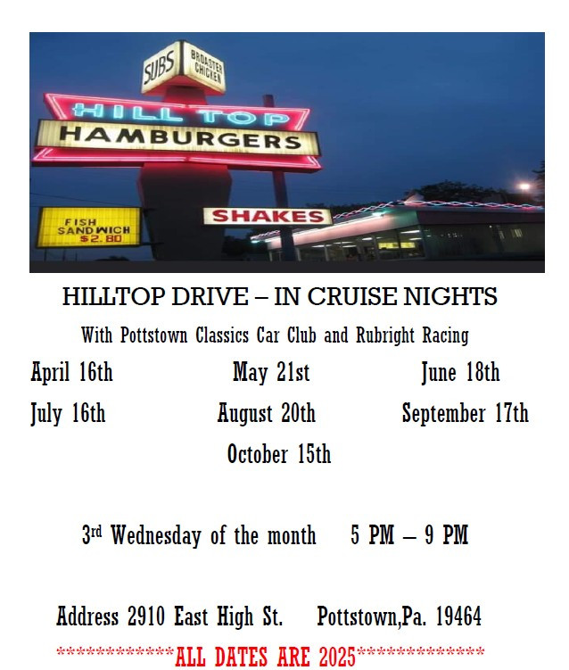 2025 Hilltop Drive-IN Cruise Nights